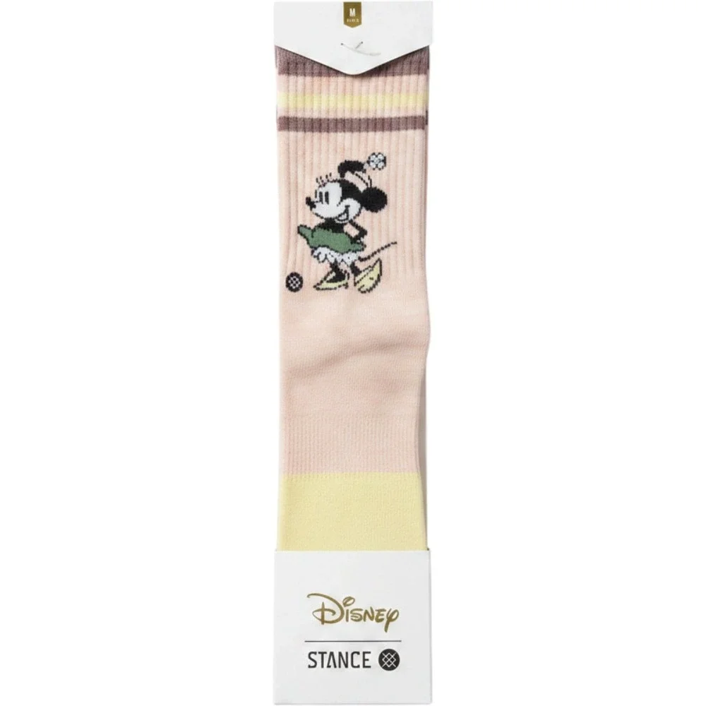 Stance Disney Vintage Minnie Mouse Crew Socks Womens Size M Pink Nostalgia New
